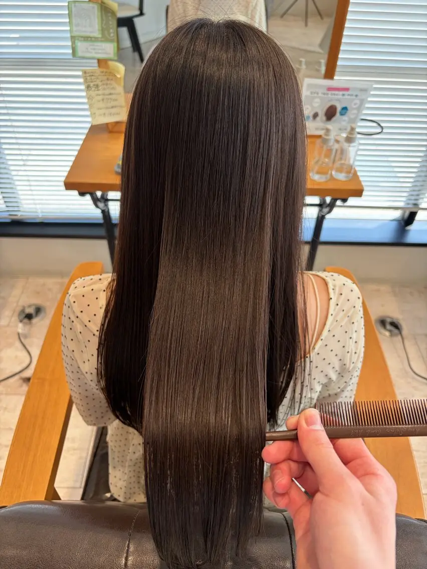 ロング パーマ 縮毛矯正 縮毛矯正 山﨑 蓮のヘアスタイル