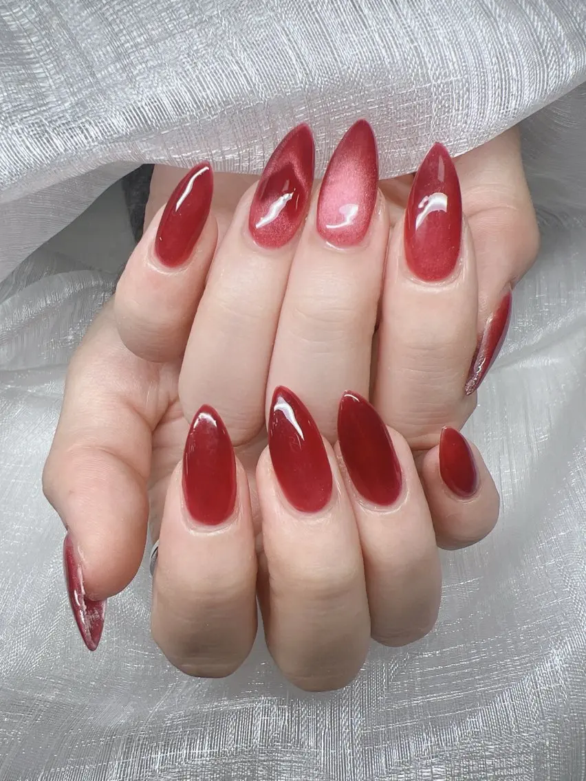 ネイル 長さ出し グラデーション キラキラネイル マグネットネイル ニュアンスネイル ハンドネイル Lee Nails チップ長さだし専門店のネイルデザイン