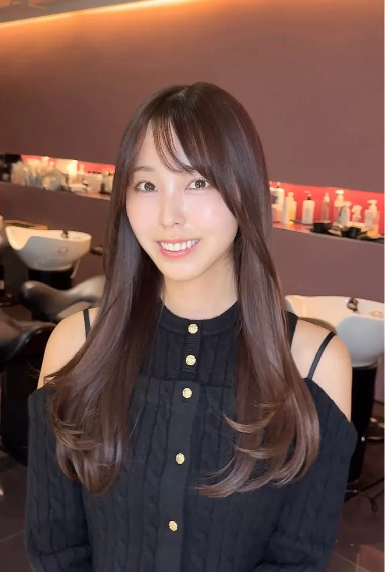 ロング 韓国風ヘア レイヤーカット 小顔カット トリートメント カット ヘアカラー トリートメント 🍀美髪クリエイター 味田 雅宏🍀のヘアスタイル