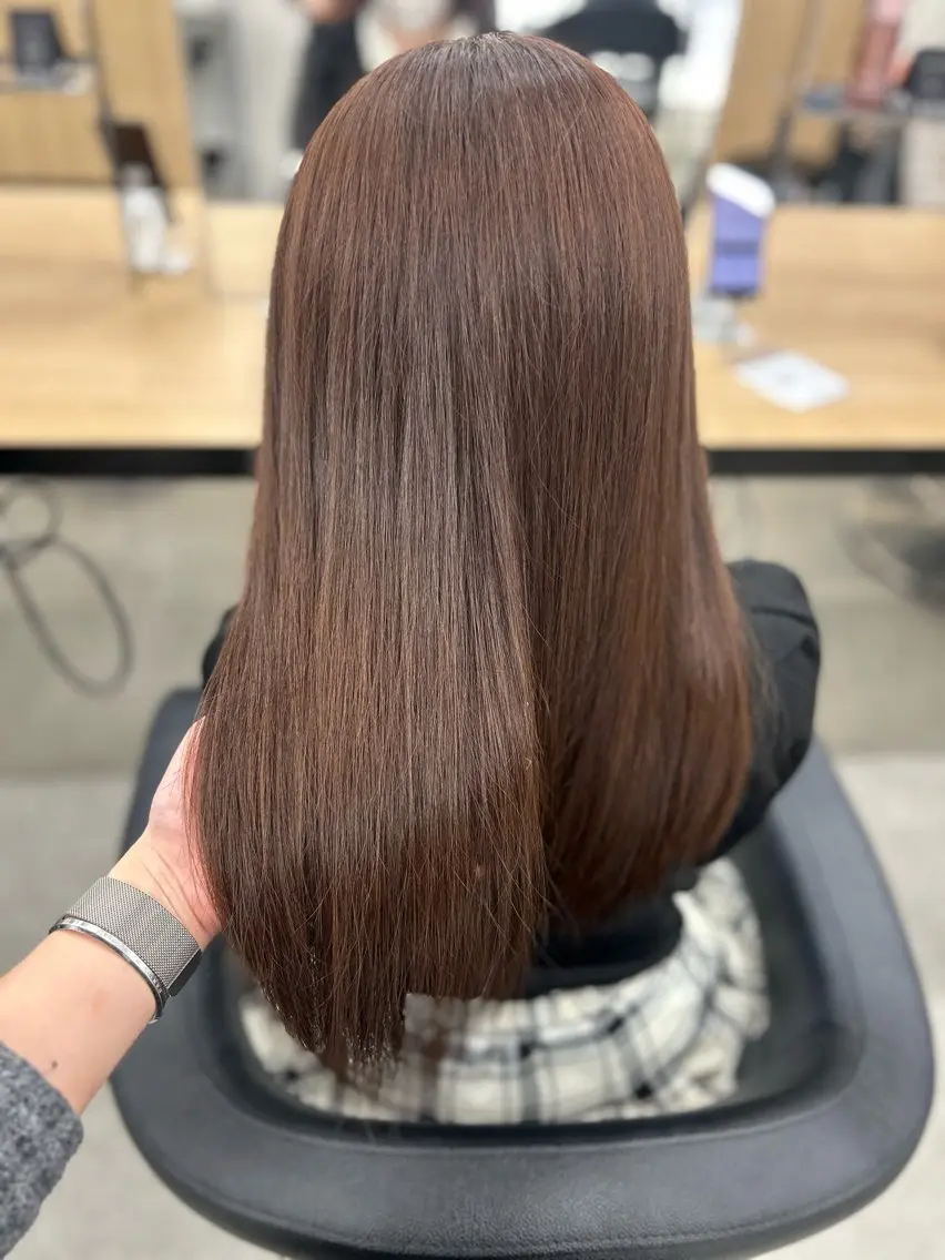 ロング カラー ヘアカラー トリートメント ヘアセット YUKA🤍ベージュ /ミルクティーのヘアスタイル