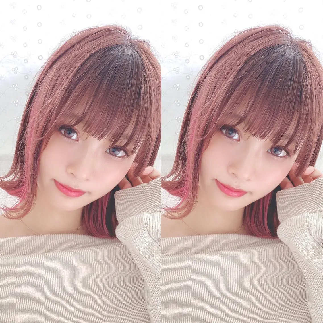 ミディアム 🌙HIZUKI🌙 ハイトーン 艶髪のヘアスタイル