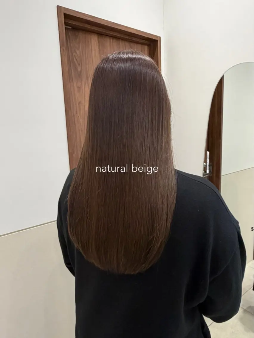 ロング カット ヘアカラー トリートメント 髪質改善/赤み消し ベージュ/ボブのヘアスタイル