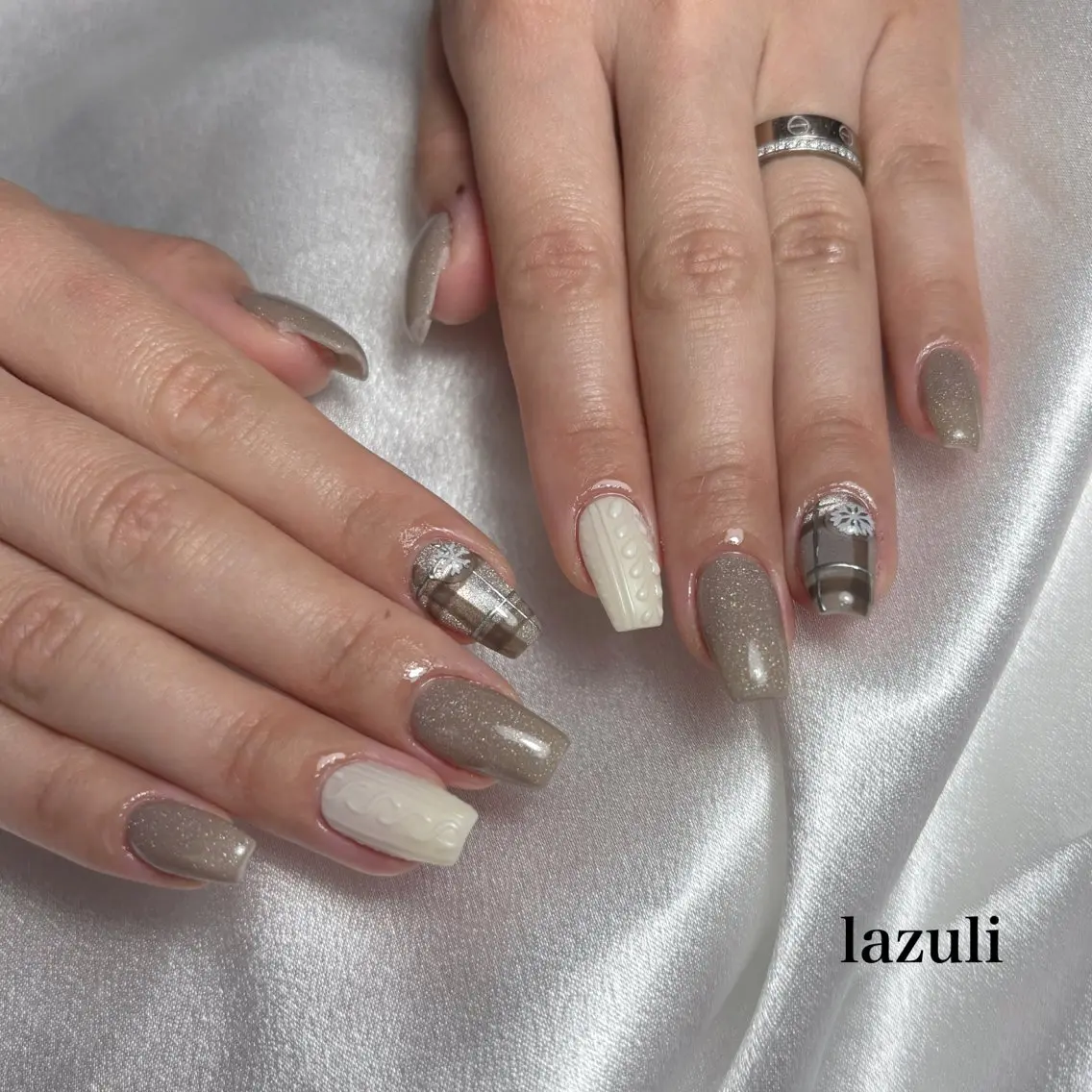 ネイル 冬ネイル ハンドネイル Lazuli 💎のネイルデザイン