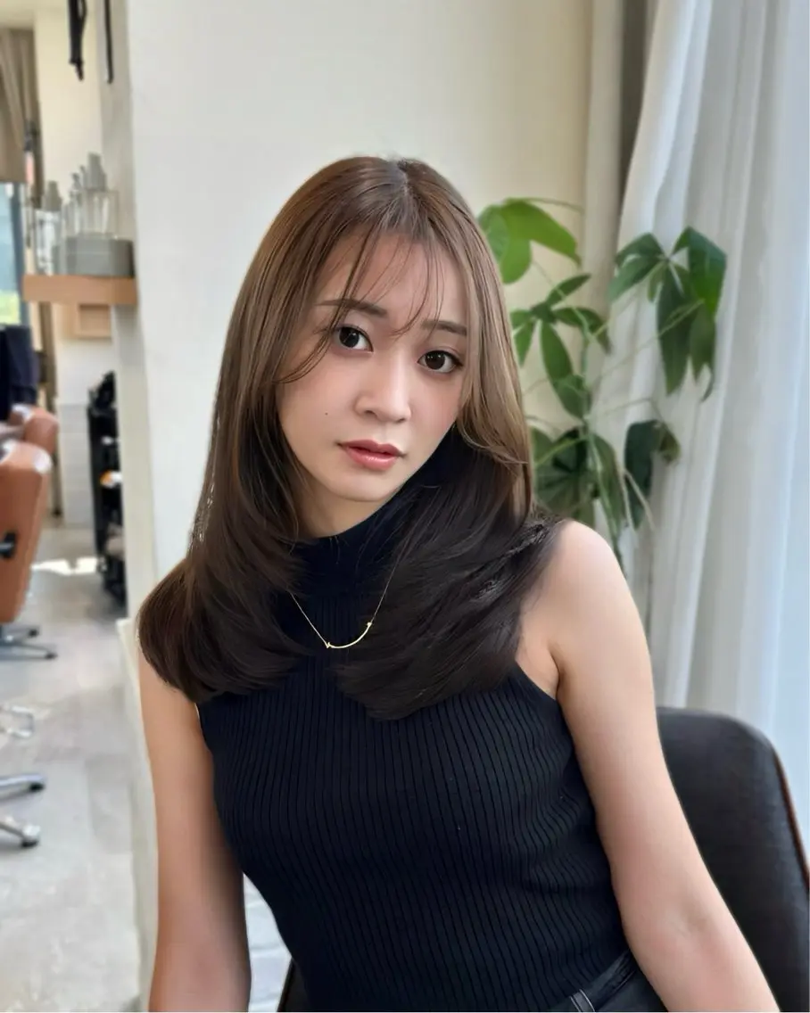セミロング カラー パーマ カット ヘアカラー ⭐️銀座/ショート/ 艶カラー/りょうがのヘアスタイル