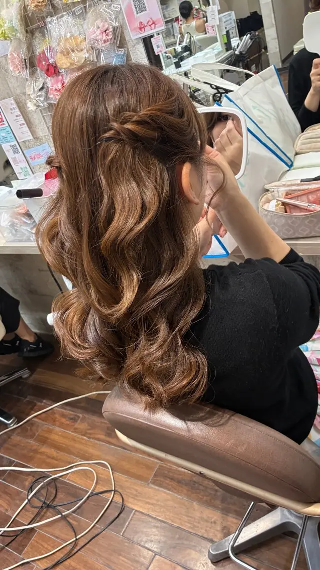 ロング ヘアセット 結婚式ヘアセット 土日祝・早朝OKのヘアスタイル