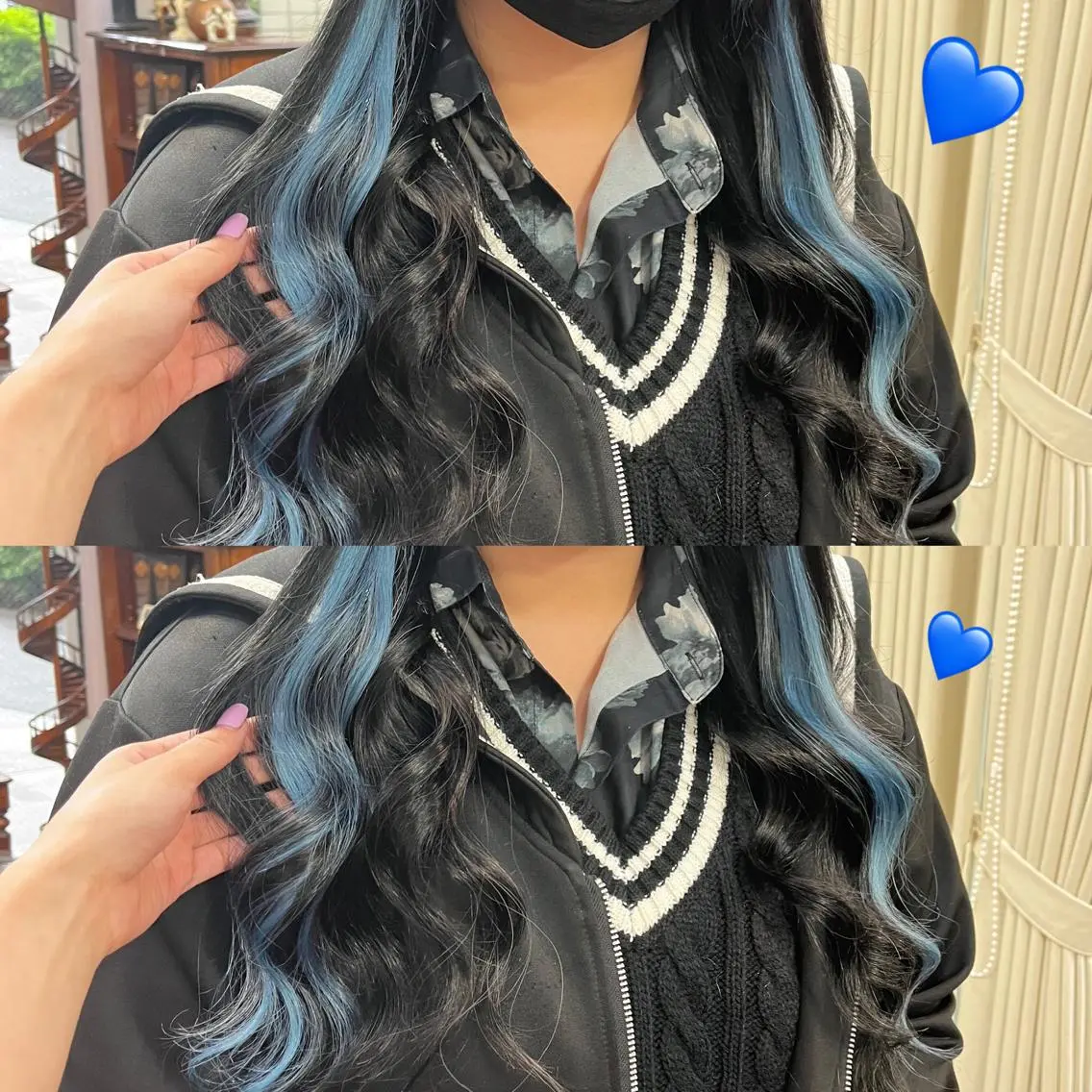 ロング カラー 編み込みエクステ シールエクステ バレイヤージュ ブリーチ ブロンド ヘアカラー エクステ モモカ/ハイトーン /バレイヤージュのヘアスタイル