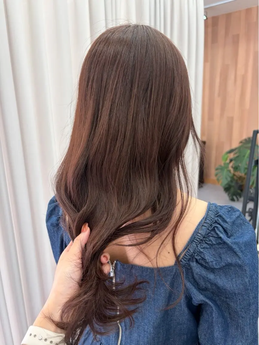 セミロング カラー ピンクカラー ヘアカラー トリートメント 恩田 遼のヘアスタイル