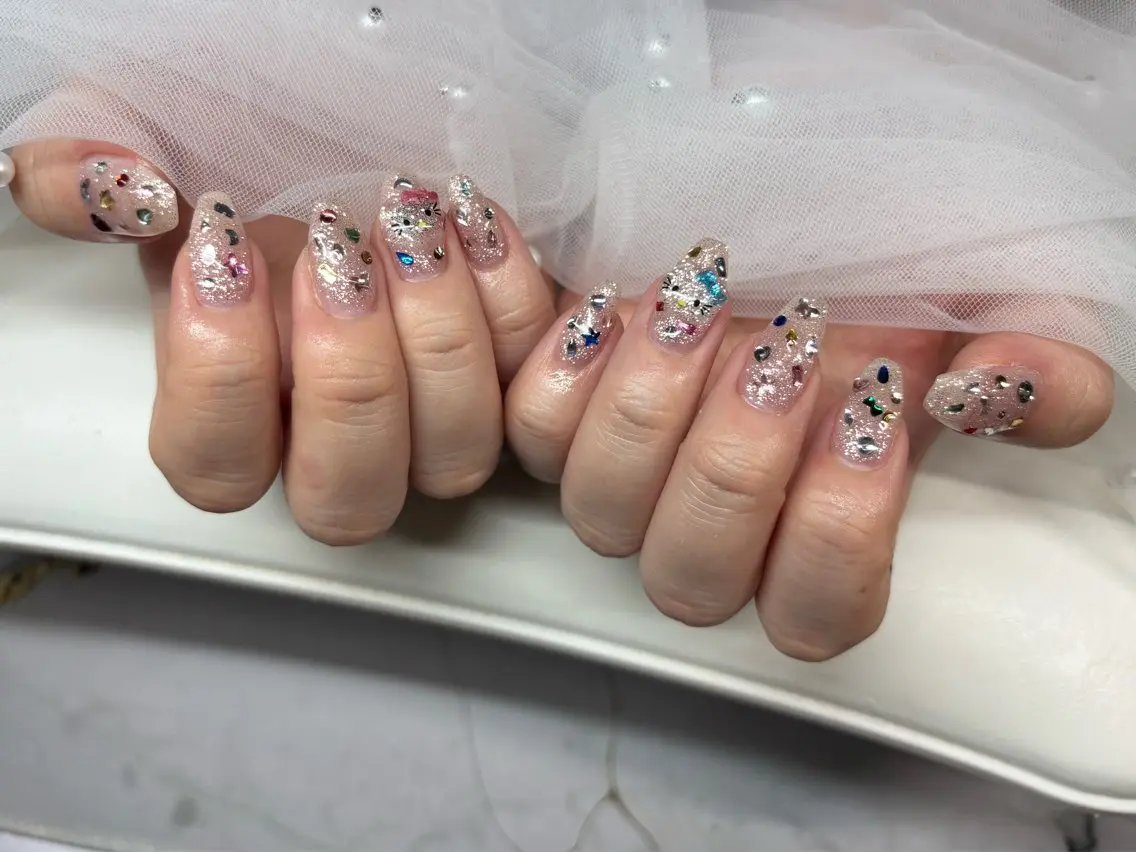 ネイル クリアネイル フラッシュネイル キラキラネイル ラメ(グリッター) 門真市ネイルサロン♡ KUMI.HANAのネイルデザイン