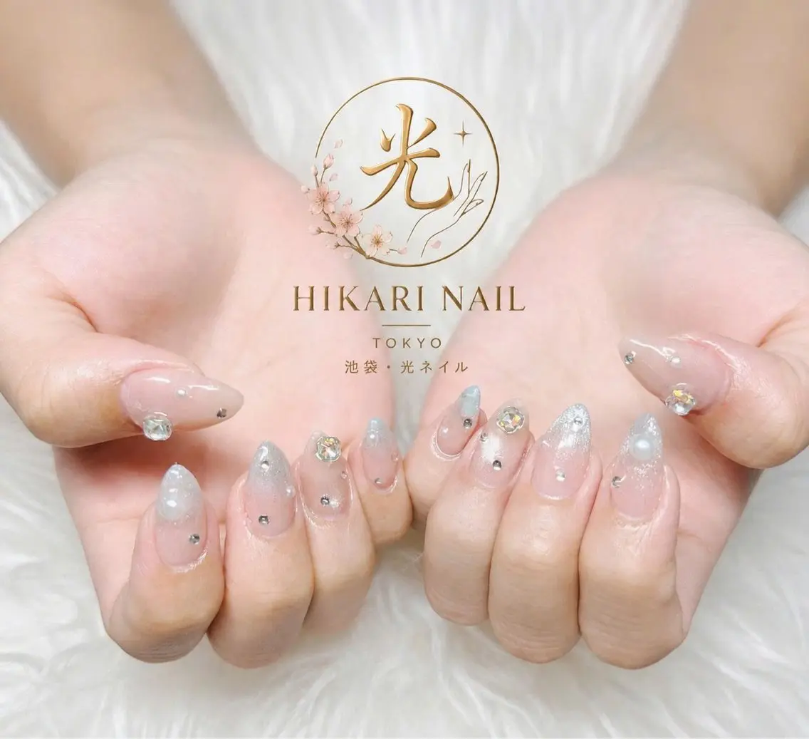 ネイル チークネイル 長さ出し フレンチネイル ガーリー ハロウィン ハンドネイル HikariNail Ikebukuroのネイルデザイン