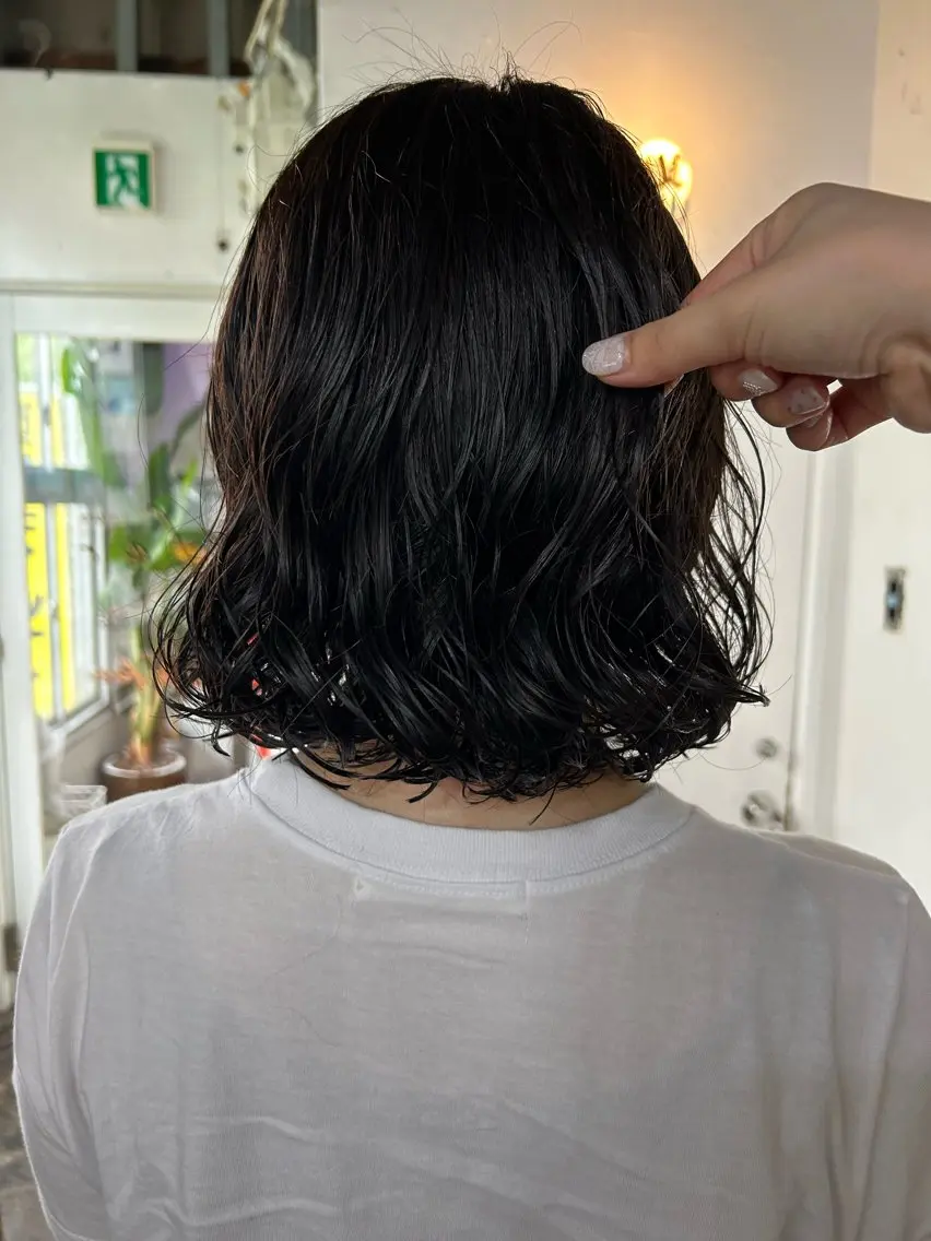 ミディアム カラー パーマ ミディアムパーマ ブラウンカラー オリーブブラウン ボブ カット ヘアカラー パーマ maho/垢抜け カラーパーマのヘアスタイル