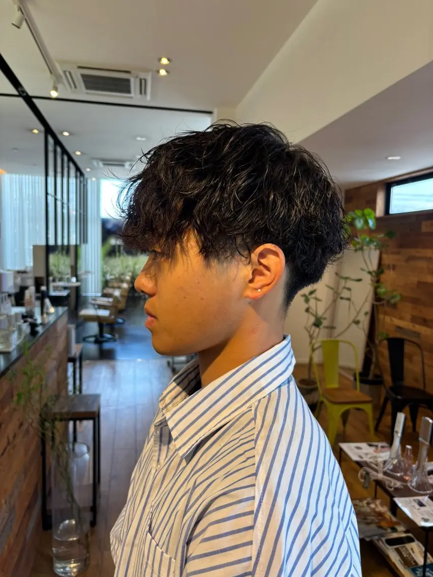 パーマ メンズ メンズパーマ 波巻きパーマ スパイラルパーマ カット パーマ メンズ特化/ 安藤太一のヘアスタイル