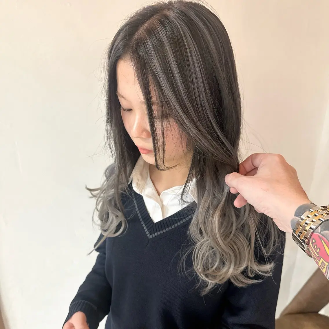 ロング カラー バレイヤージュ ブリーチ ケアブリーチ ダブルカラー イヤリングカラー ヘアカラー トリートメント ブリーチの神 KYONのその他イメージ