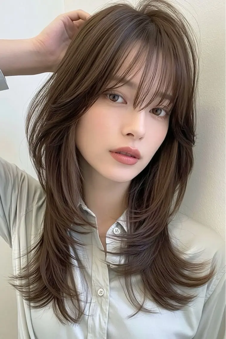ロング バタフライレイヤー/ ニシトモユキのヘアスタイル
