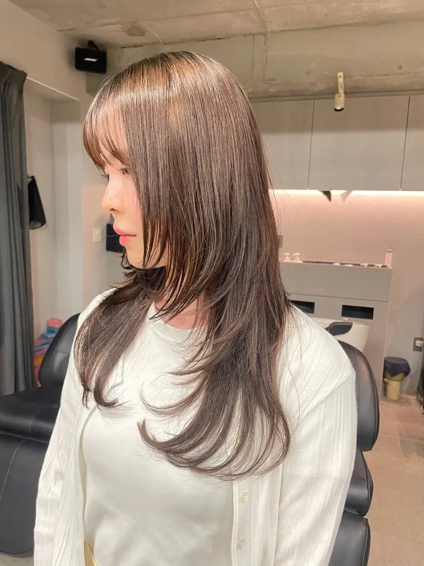 ロング カラー カット ヘアカラー トリートメント 表参道🌿赤み消し カラー/チナツのヘアスタイル