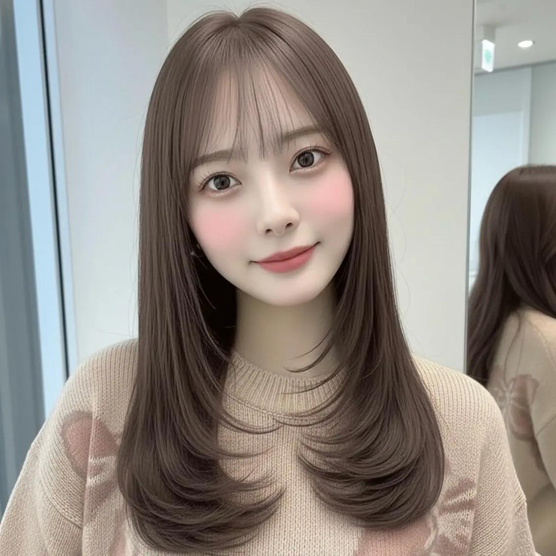 ロング 韓国風ヘア レイヤーカット 髪質改善 竹川裕太のヘアスタイル