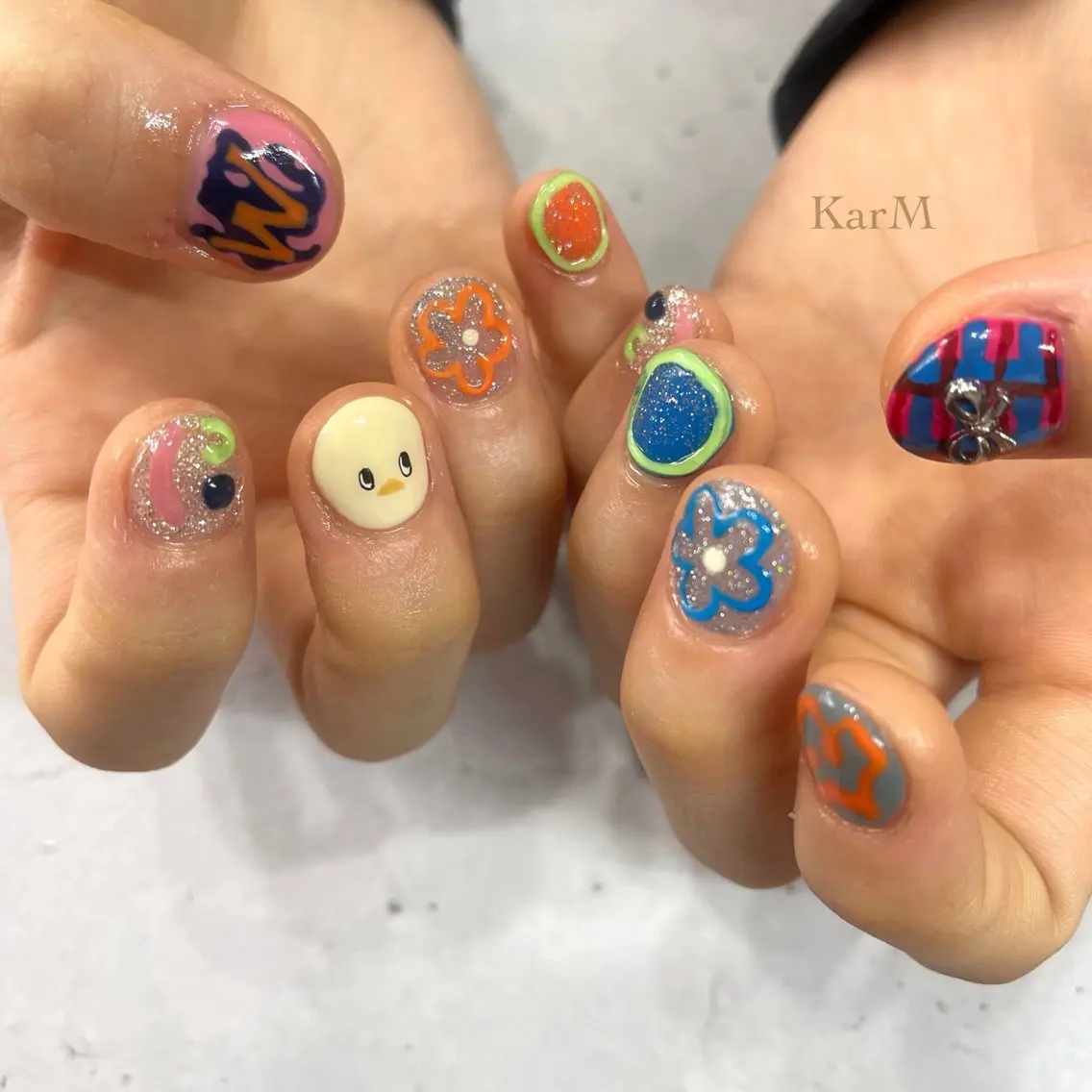 ネイル アートネイル 韓国ネイル マグネットネイル ニュアンスネイル ピンク ogino karinのネイルデザイン