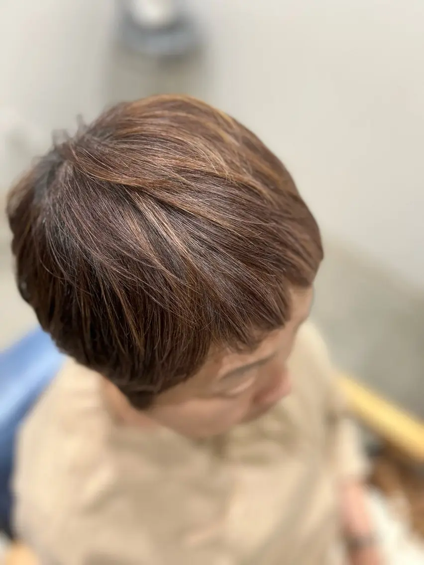 ショート カラー ハイライトカラー ハイライト ミセス 柴田 久美子のヘアスタイル