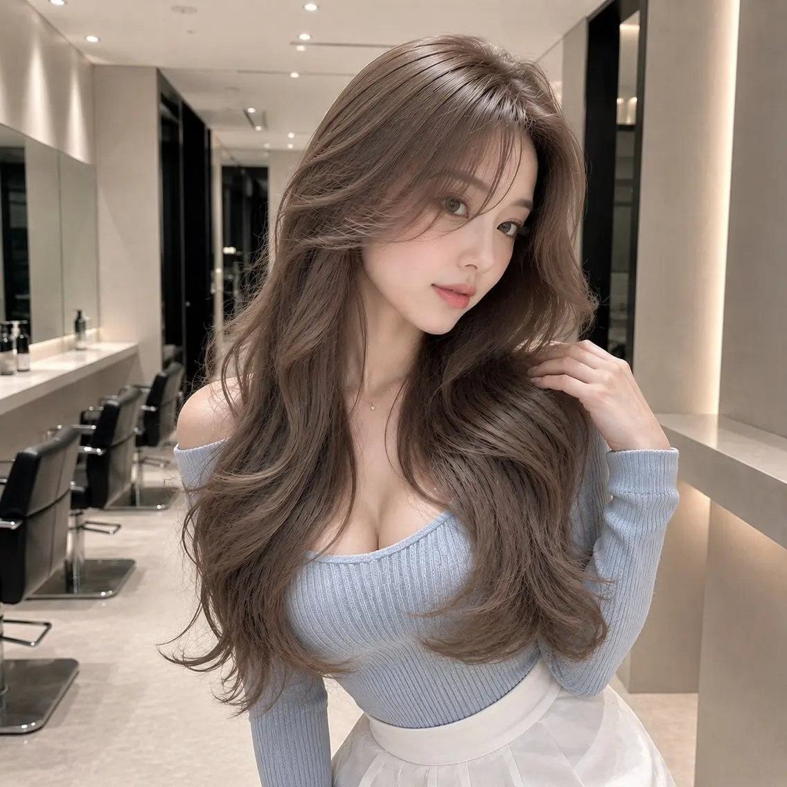 ロング ヘアカラー トリートメント 美髪ストレート/美髪 レイヤー特化増原優斗のヘアスタイル