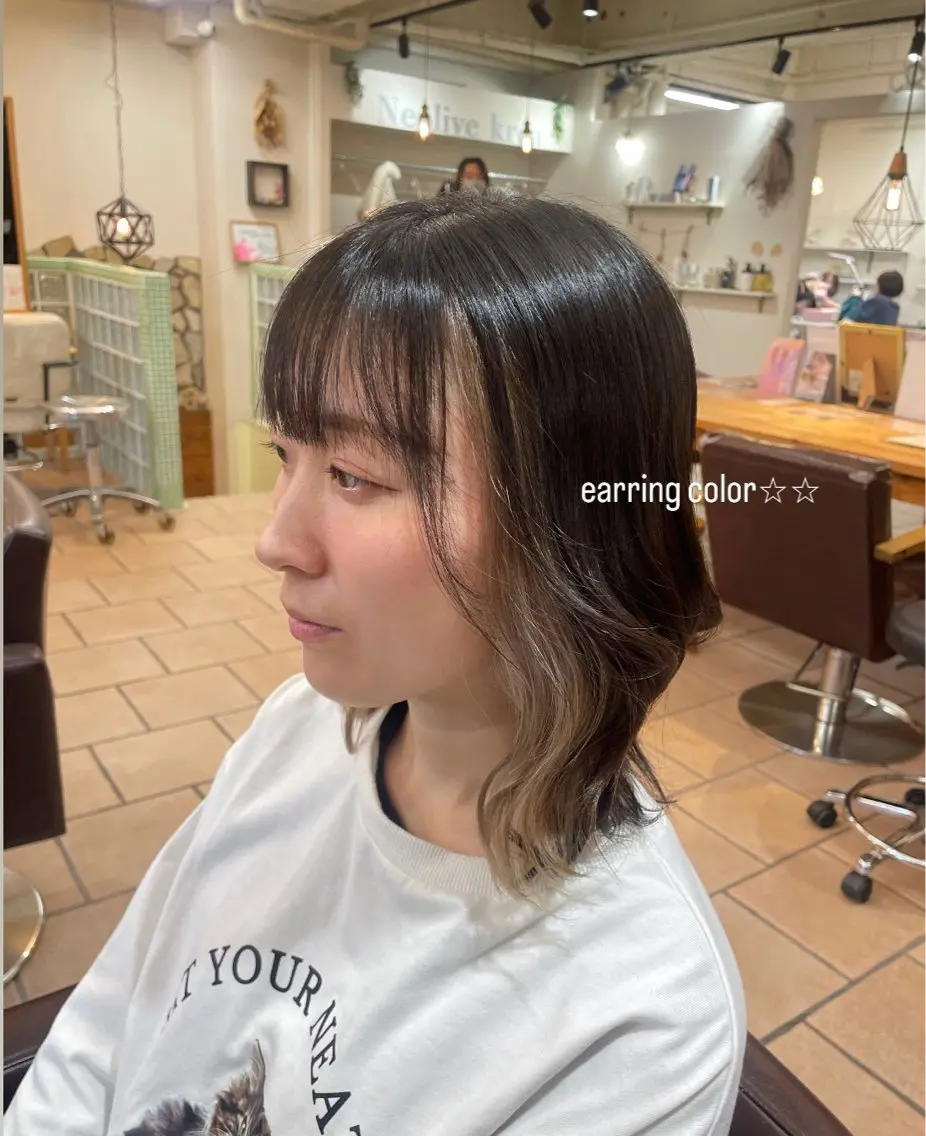 ミディアム 顔周りレイヤー☆ スパ☆石上遥楓のヘアスタイル