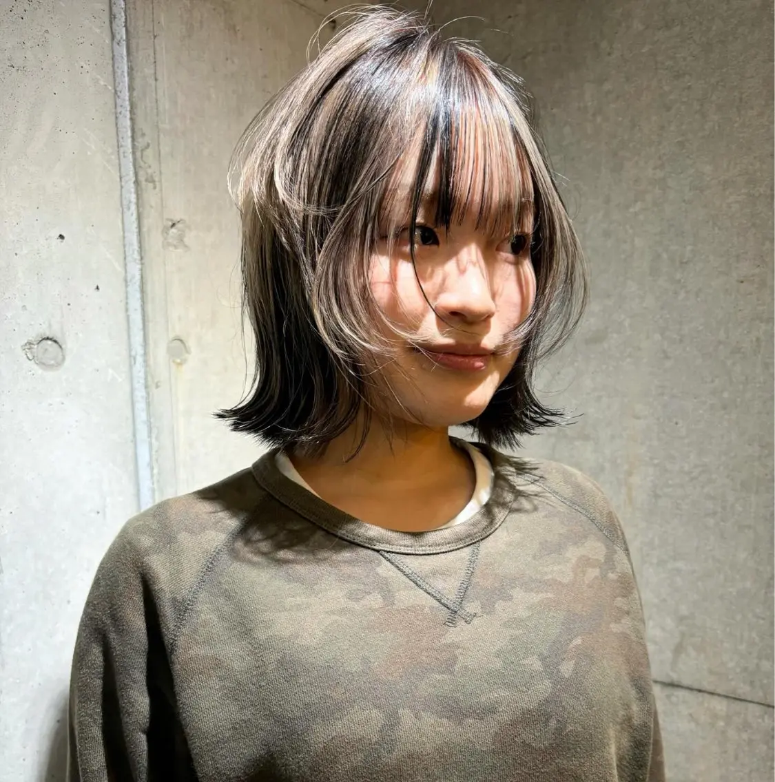 ミディアム カラー ヘアアレンジ キッズ デザインパーマ メンズカット 郁美のヘアスタイル