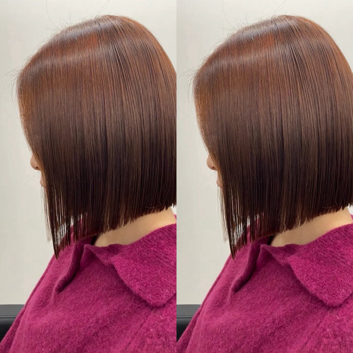 ミディアム オレンジブラウン ボブ カット ヘアカラー トリートメント モデル様募集中🍒 りおのヘアスタイル