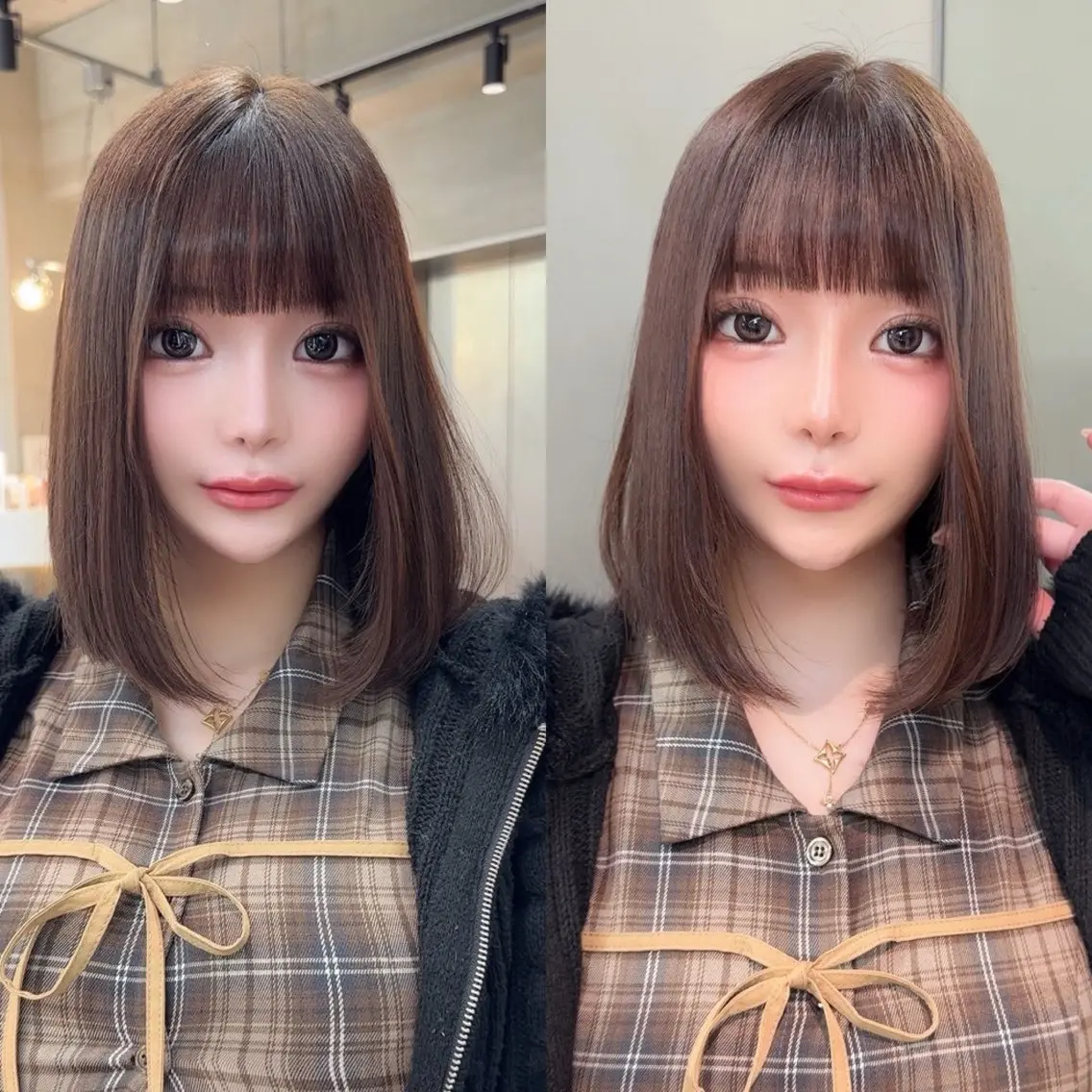 ミディアム カラー ベージュカラー ブリーチ 透明感カラー ブリーチなしカラー 髪質改善 カット ヘアカラー トリートメント ✨髪質改善特化✨副 店長椎葉信乃介のヘアスタイル