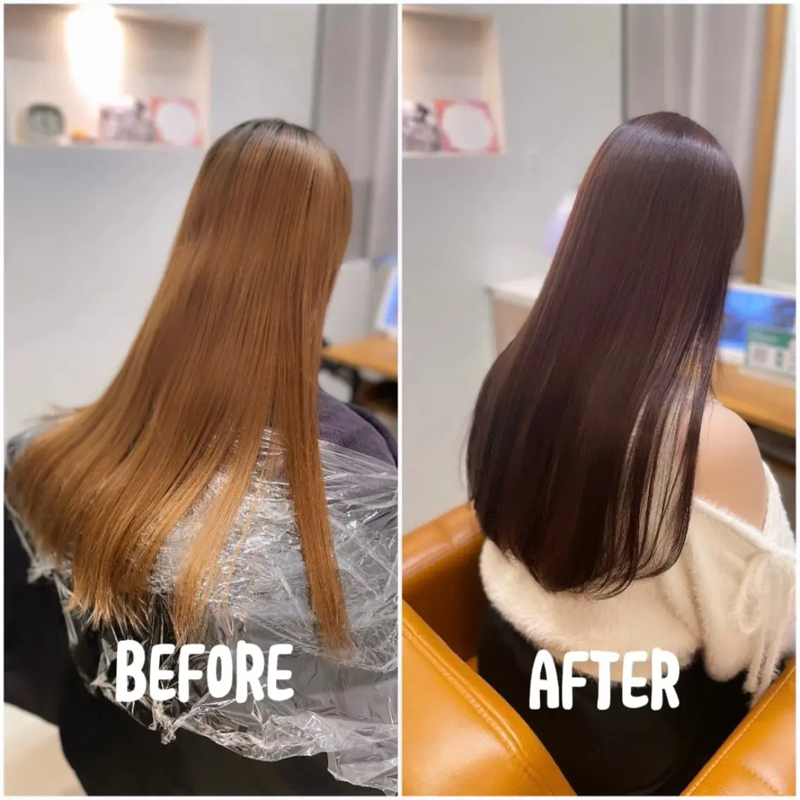 ロング カラー カット ヘアカラー トリートメント 【完全個室】髪質改善 暖色カラー/山崎唯奈のヘアスタイル