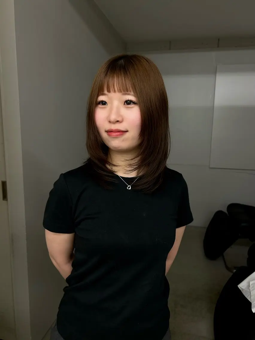 ミディアム カラー 透明感艶カラー/ リュウジンキョウカのヘアスタイル