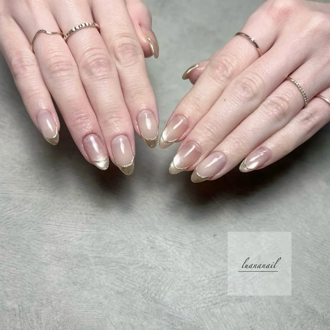 ネイル フレンチネイル ミラーネイル ハンドネイル luana nailのネイルデザイン