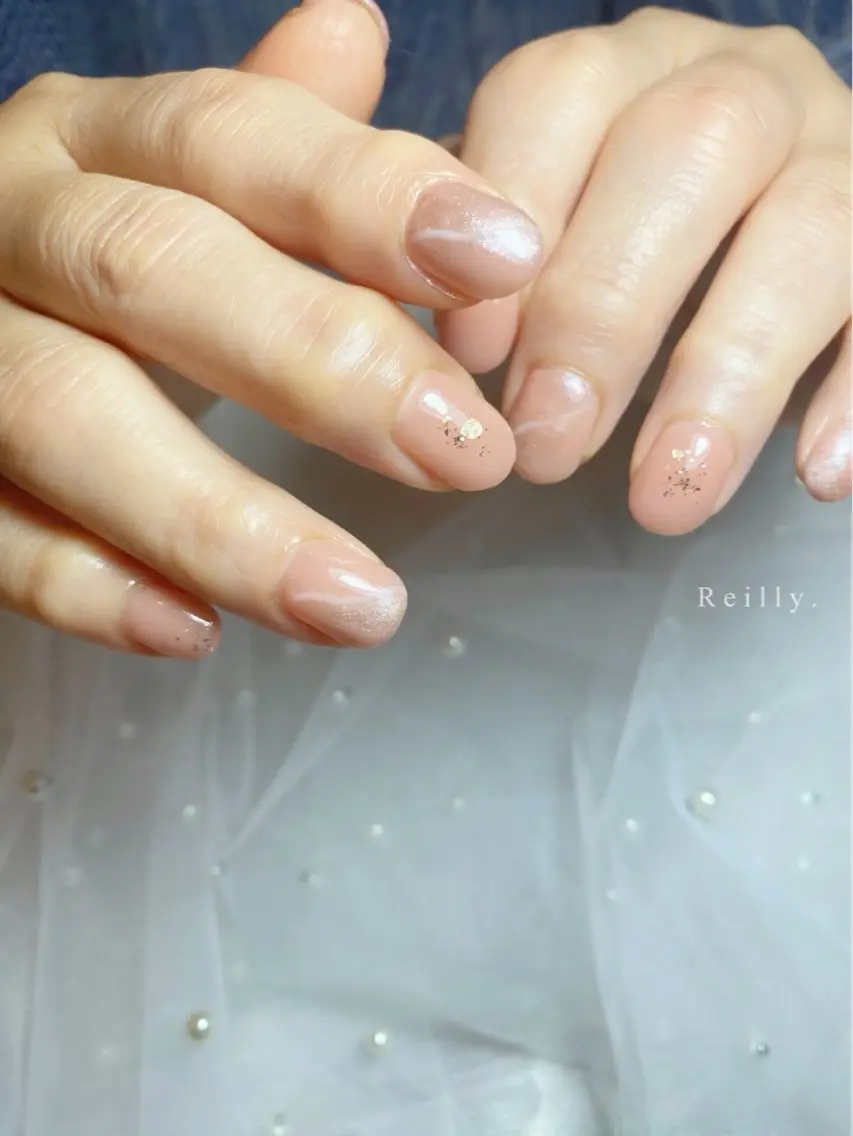 ネイル フラッシュネイル ジェルネイル グラデーション ラメ(グリッター) ラメグラデーション Marina 《REILLY.》のネイルデザイン