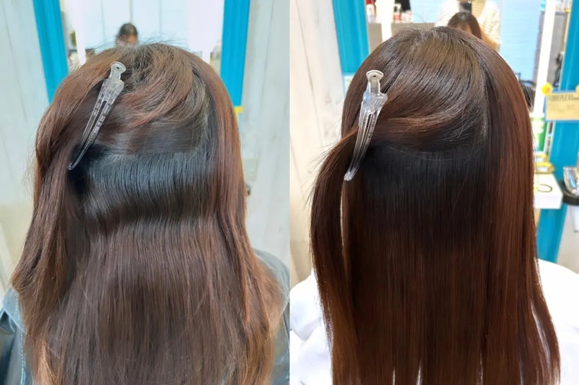 ロング カット 縮毛矯正 レイヤー 髪質改善 fiti横須賀中央のヘアスタイル