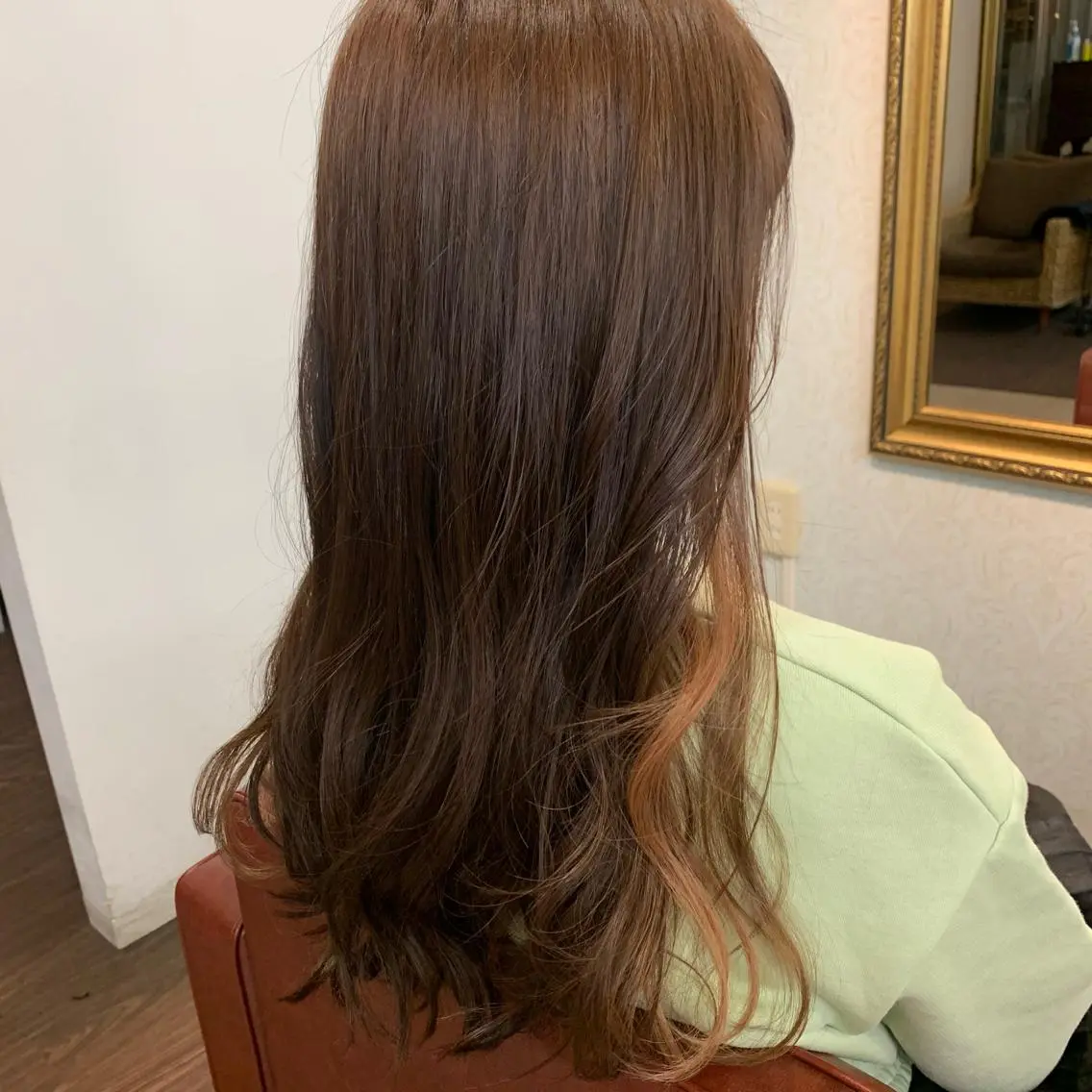 ロング カラー ヘアアレンジ ベージュカラー イヤリングカラー オレンジ オレンジベージュ ハセガワ セイカのエステ・リラクイメージ