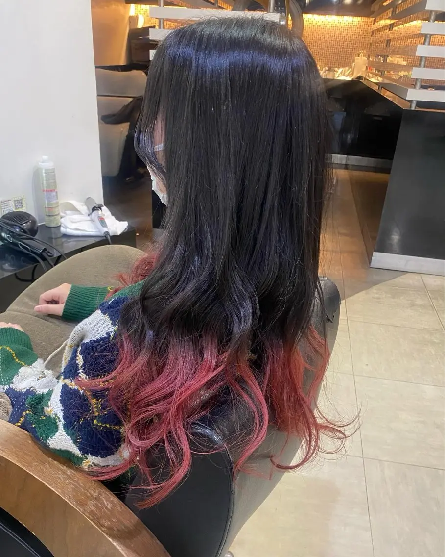 ロング カラー ヘアアレンジ 烏山 達也のヘアスタイル