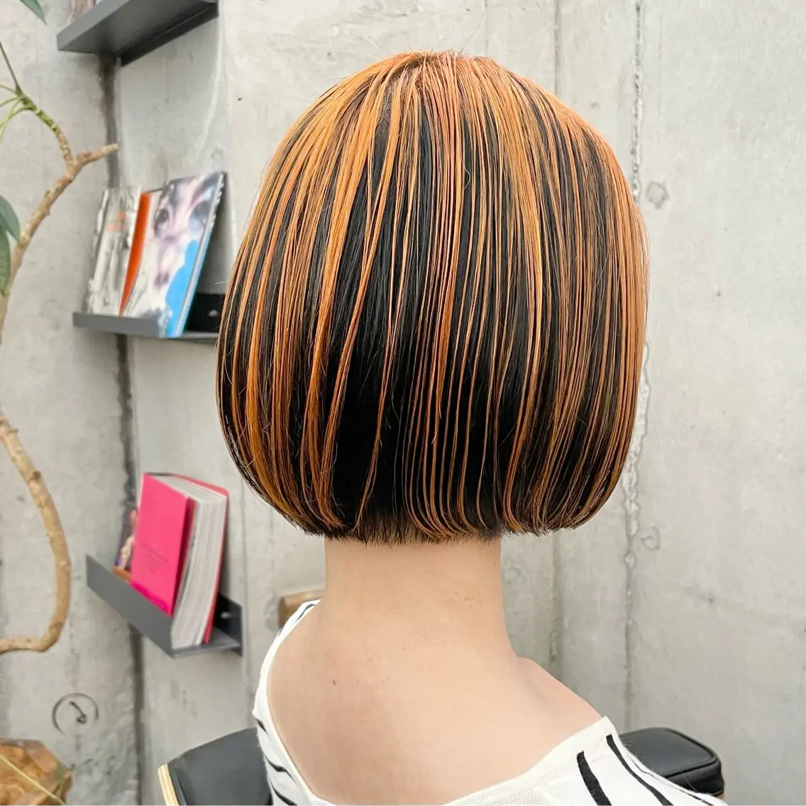 ショート カラー デザインカラー オレンジ ボブ ショートヘア ウルフカット ✂︎ウルフ・ショート ✂︎MIKUNIのヘアスタイル