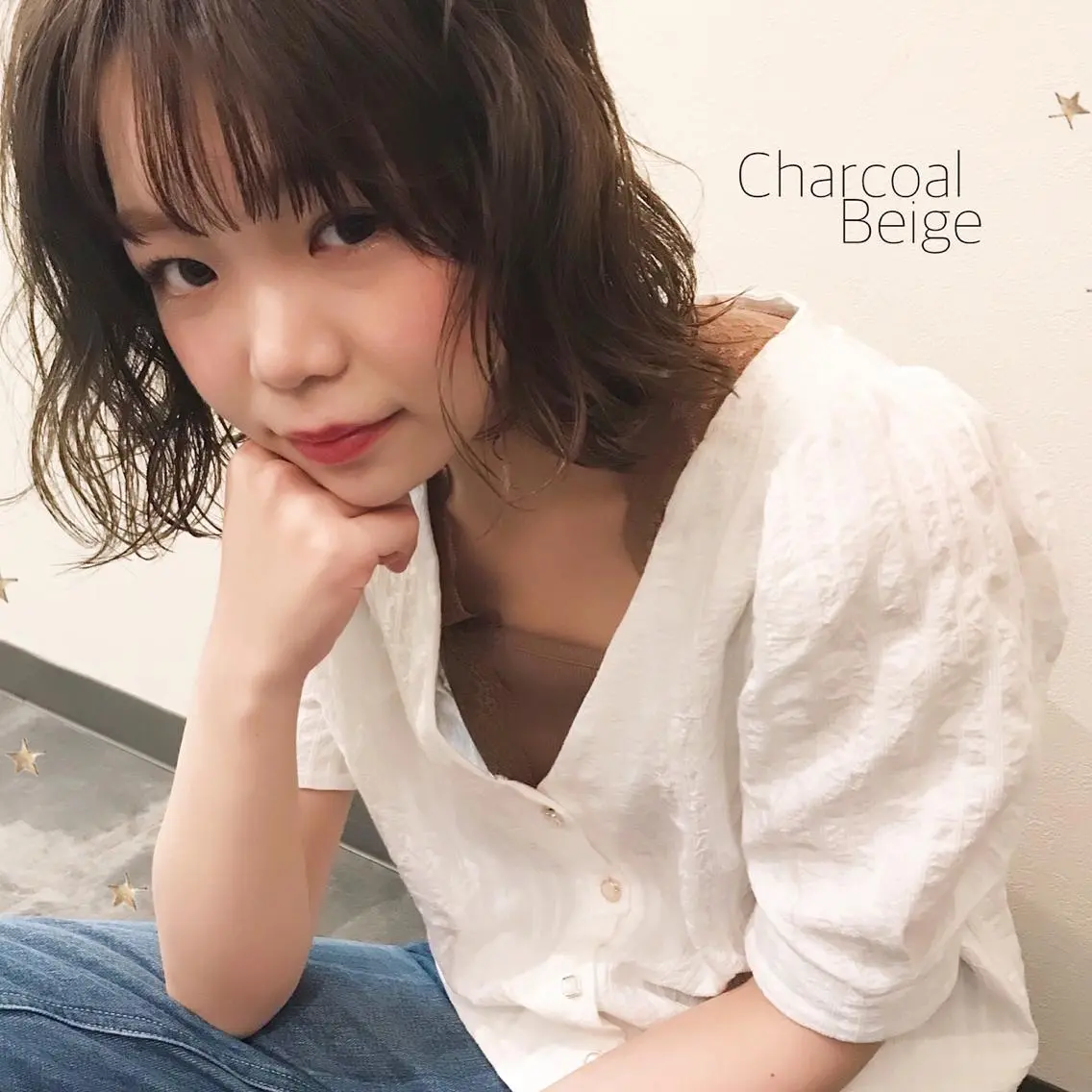 ミディアム カラー 市川 千夏のヘアスタイル