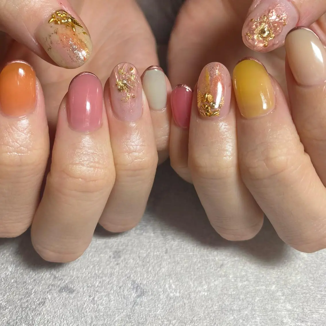 ネイル アートネイル ニュアンスネイル 春ネイル 夏ネイル ハンドネイル 山田 貴子のネイルデザイン