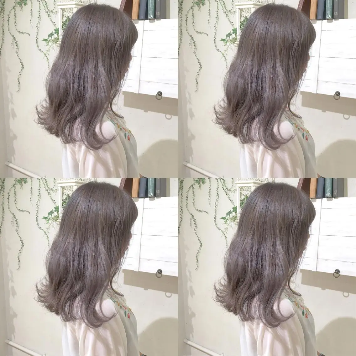 セミロング カラー パーマ ヘアアレンジ アッシュ ブリーチ ハイトーン特化🤍 浦住のヘアスタイル