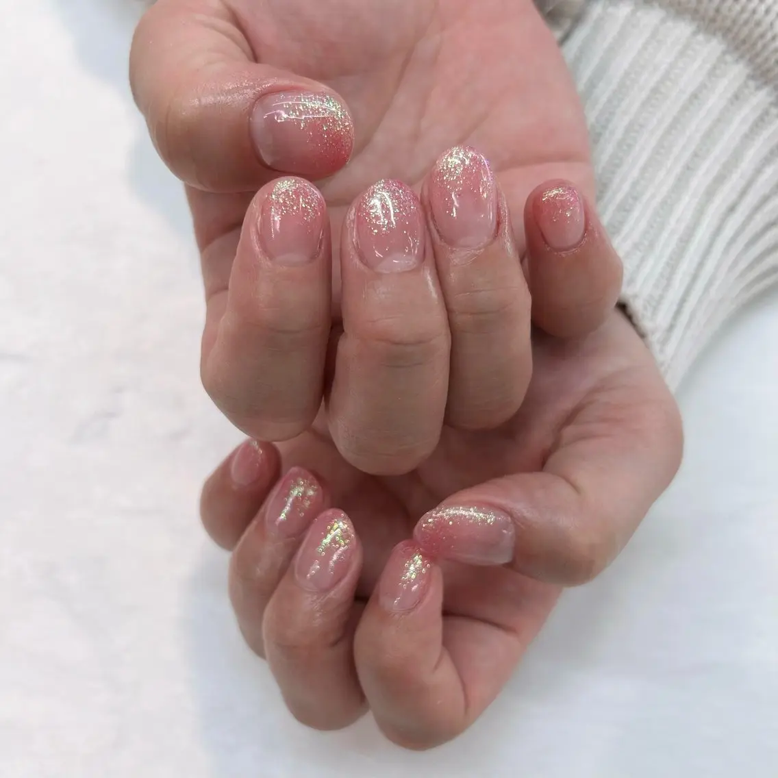 ネイル グラデーション ラメ(グリッター) ラメグラデーション ピンク 狭間 GRANBEAUTYのネイルデザイン