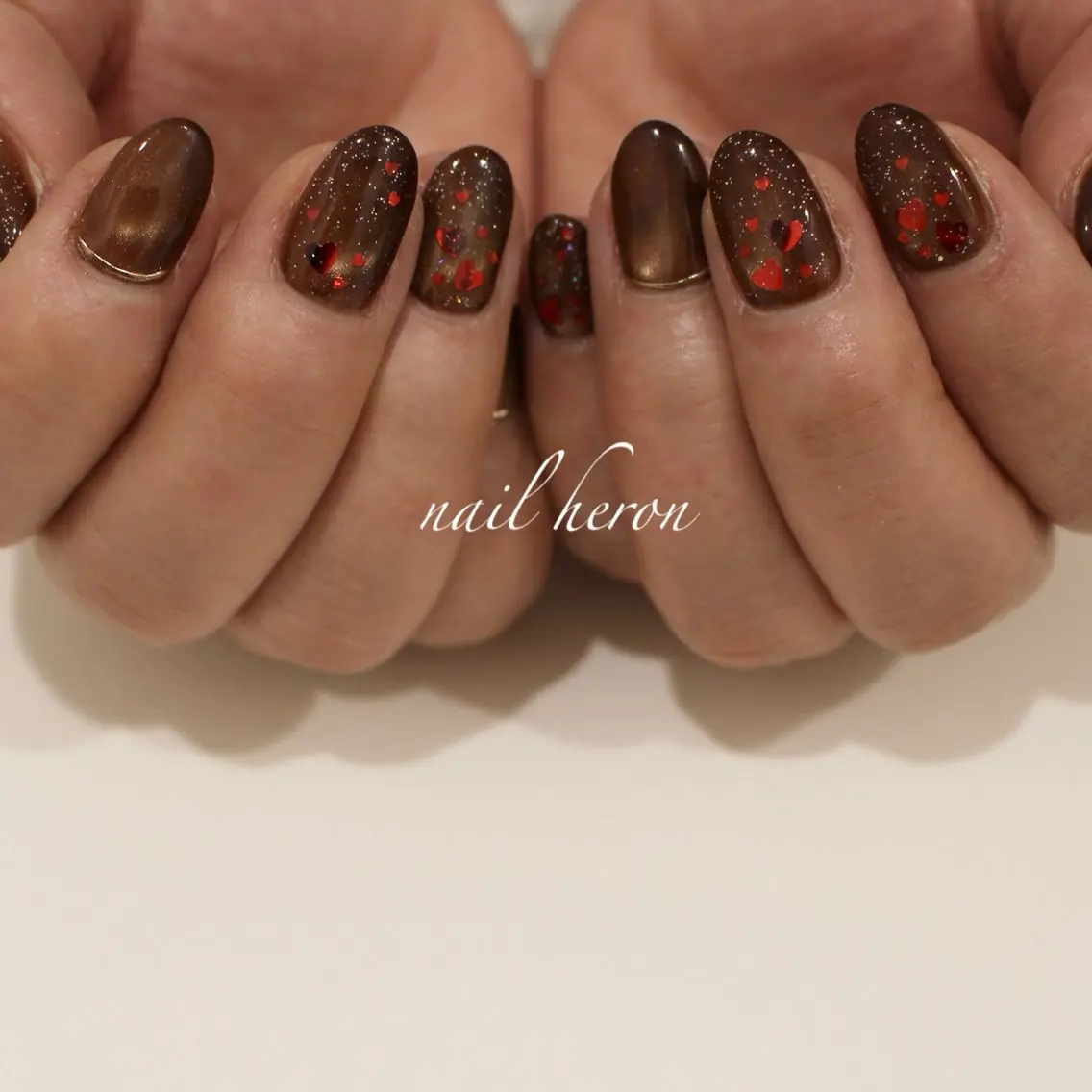 ネイル バレンタイン ハンドネイル saki_ nail heronのネイルデザイン