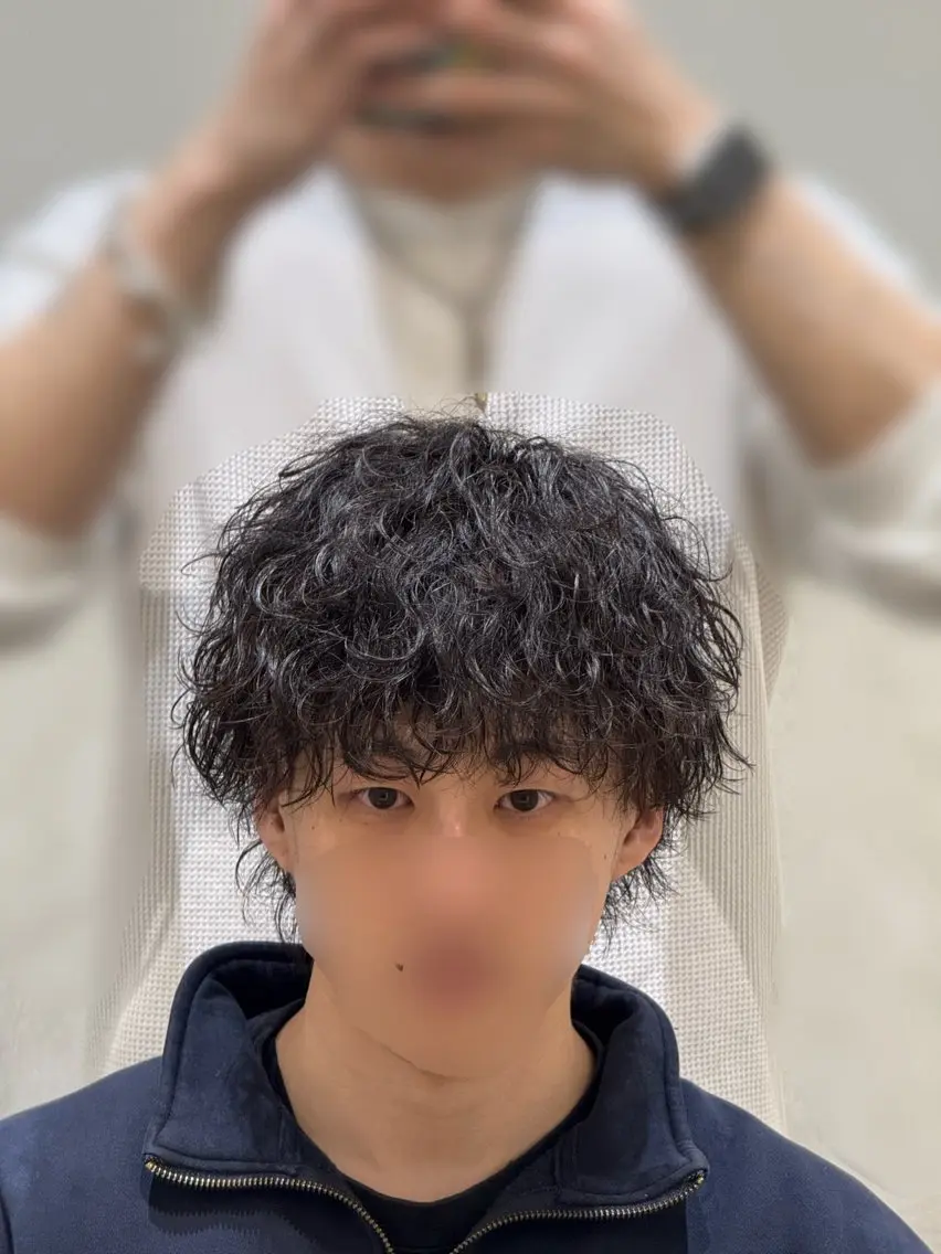 ショート パーマ メンズ メンズパーマ 波巻きパーマ 札幌メンズ専門美容師 🌪SHO🌪️のヘアスタイル