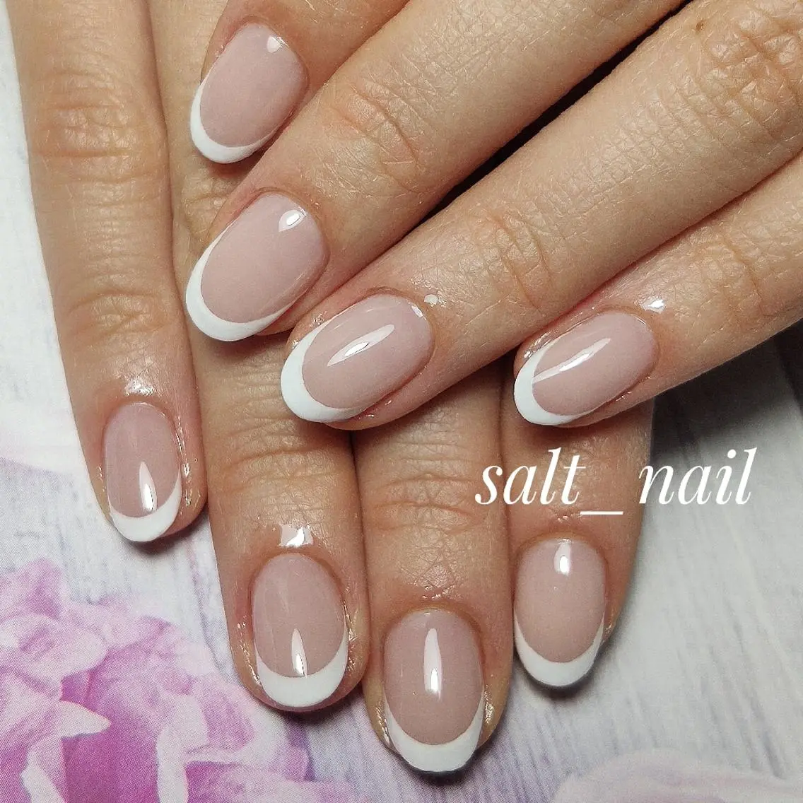 ネイル フレンチネイル ホワイト 個人サロン saltnailのネイルデザイン