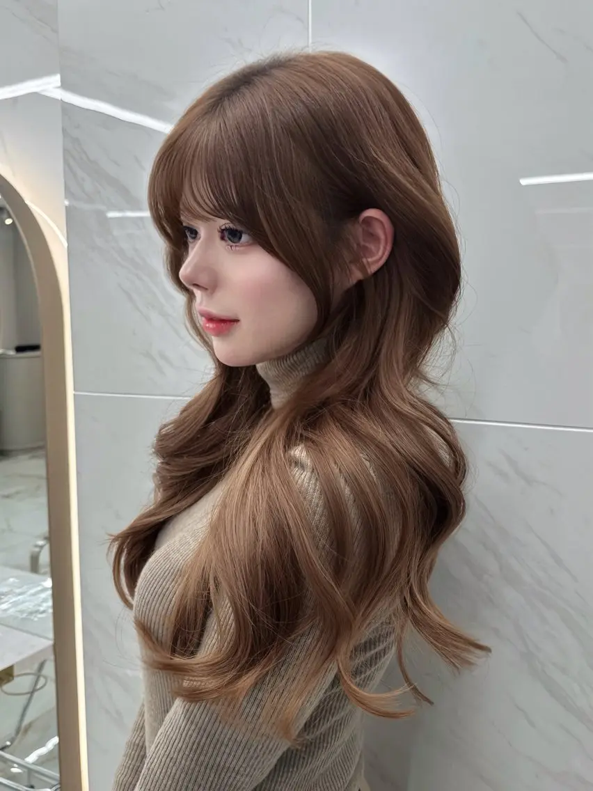 ロング のり🐼顔まわり/ 韓国/レイヤーカットのヘアスタイル