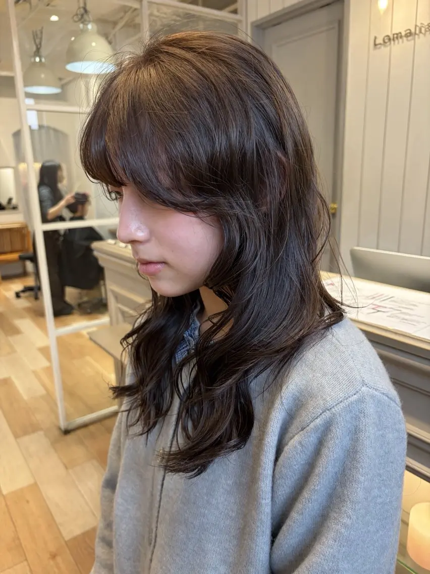ミディアム カラー 透明感カラー グレージュ ヘアカラー トリートメント 赤み消しカラー/ ナチュラル/トモキのヘアスタイル