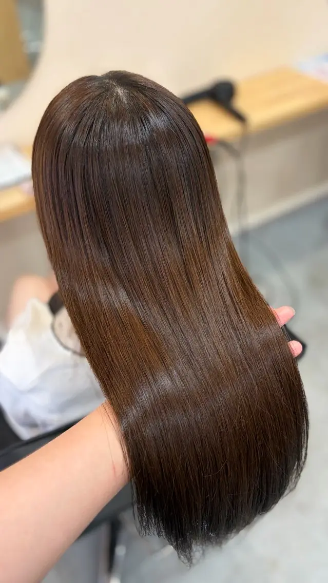 ロング カラー 縮毛矯正 🎀透明感カラー /ケアブリーチ🎀のヘアスタイル