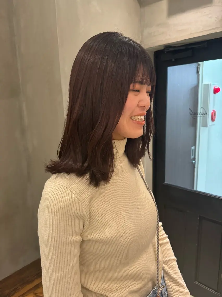 セミロング ヘアカラー トリートメント 新宿/顔周りカット +レイヤー＝しずく♩のヘアスタイル