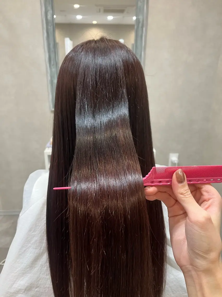 ロング ヘアカラー トリートメント 森 愛友のヘアスタイル
