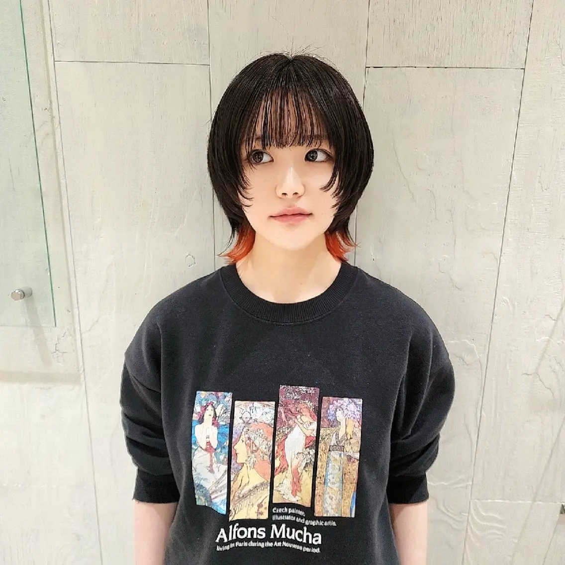 ショート カラー オレンジ ショートヘア ウルフカット ヘアカラー トリートメント レイヤーカット/ ウルフカット/大橋 のヘアスタイル