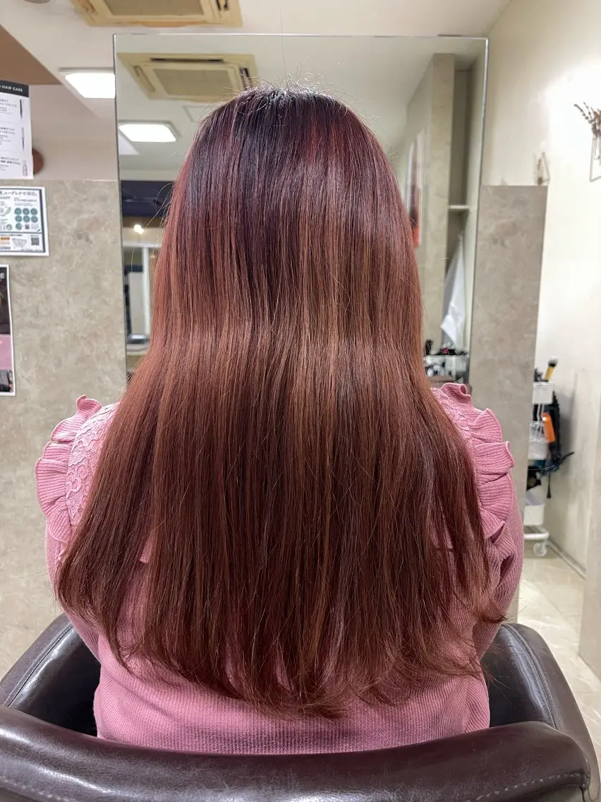 ロング 髪質改善 縮毛矯正 縮毛・酸性ストレート モデル募集のヘアスタイル