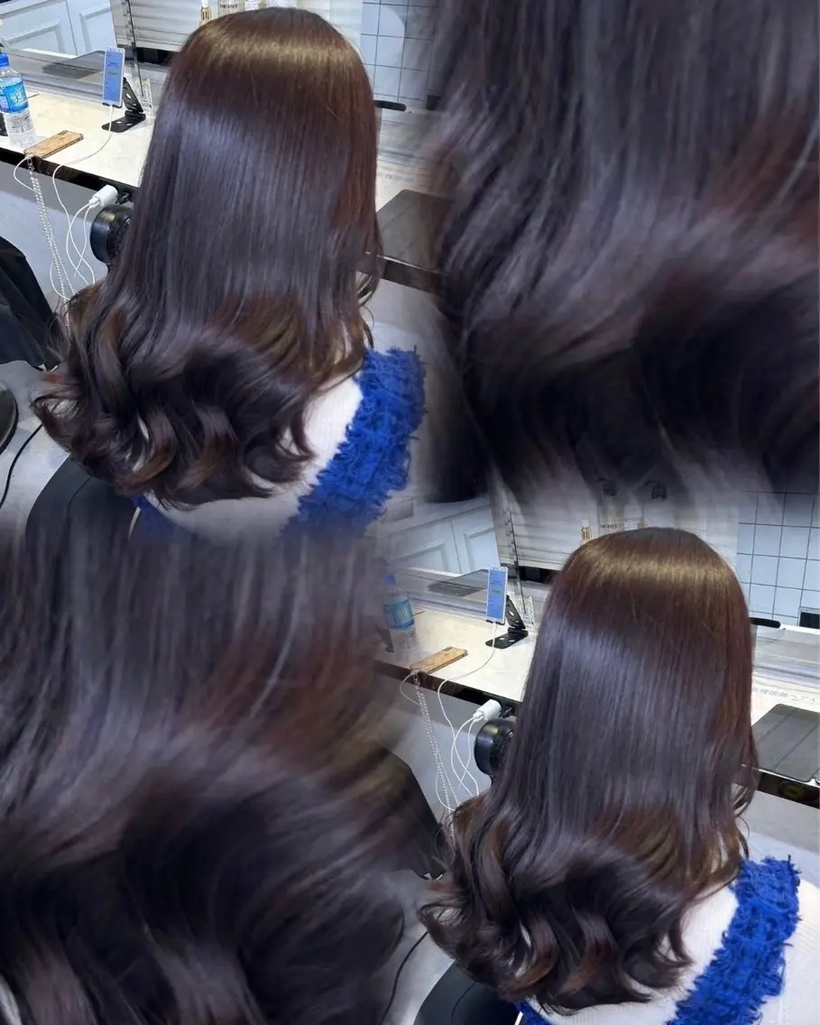 ロング カラー ヘアカラー トリートメント 🧸レイヤー× ベージュ🥯カホ🍯のヘアスタイル