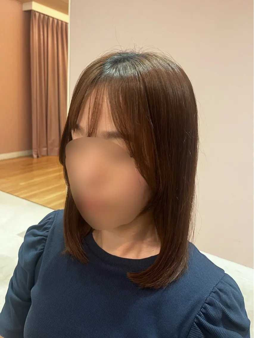 ミディアム 顔周りカット 小顔カット TRUTH鎌ヶ谷/ ユナのヘアスタイル